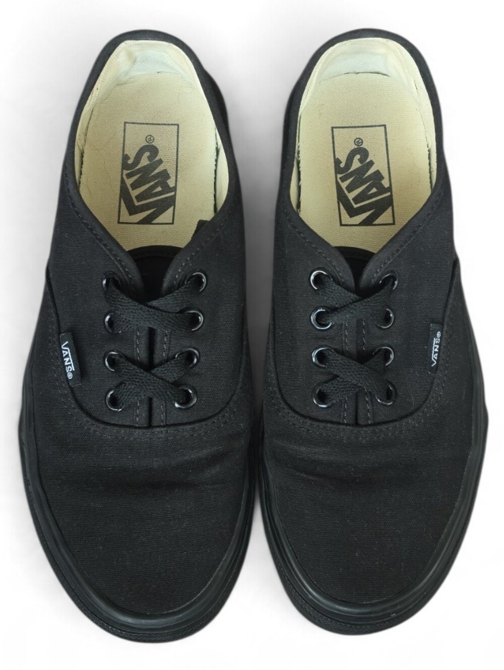 Vans Authentic Black/Black Canvas Low-Top Sneakers-Size 6.5